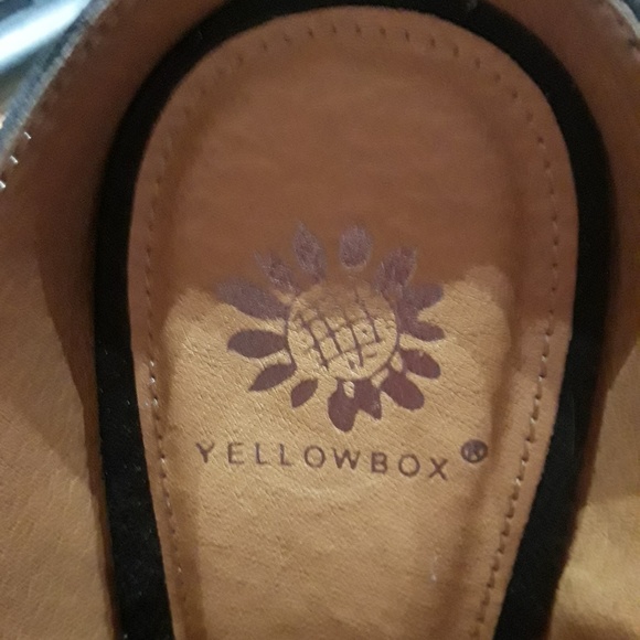 Ladies Yellow Box Mules - Picture 2 of 5